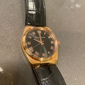 Michael Kors Black and Rose Gold Watch